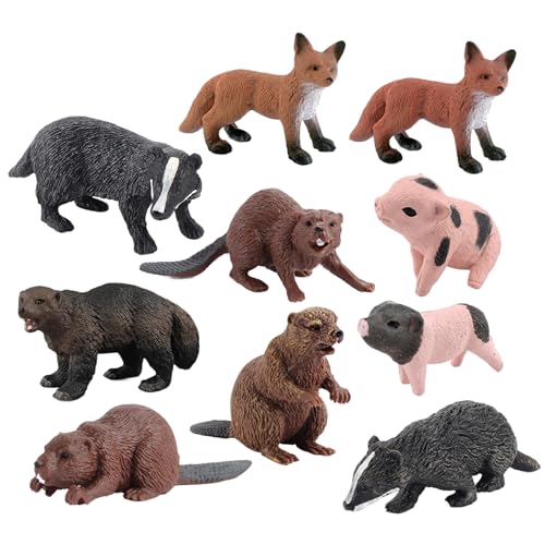Nyutcwe 10pcs Tierspielzeug, realistische Tierfiguren umfasst Dadger Beaver Anterine Wolverine Educational Learning Toys Birthday Gift Set Tiere für Kinder Jungen Mädchen Nyutcwe 10pcs Tierspielzeug, realistische Tierfiguren umfasst Dadger Beaver Anterine Wolverine Educational Learning Toys Birthday Gift Set Tiere für Kinder Jungen Mädchen von Nyutcwe