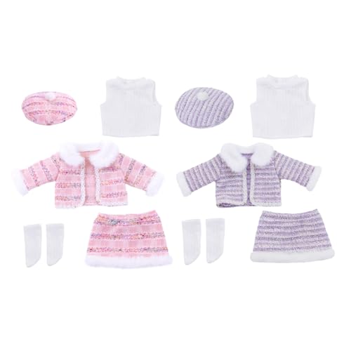 Nyutcwe 18 Zoll Puppenkleidung 1 Set Elegante Puppenkleidung süßes Tuch 18 Zoll Pyjama mit Accessoires DIY Decorative American für Puppen Kindergeschenke, lila Stoff von Nyutcwe