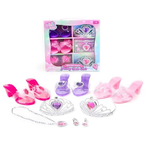 Nyutcwe 1Set Cess Dress Up Schuhe Accessoires von Crowns Halsketten Ohrringe Prinzessin Dress-up lustige Rollenspielset Wearable Girls Schuhe Geschenke für Kinder Mädchen Nyutcwe 1Set Cess Dress Up Schuhe Accessoires von Crowns Halsketten Ohrringe Prinzessin Dress-up lustige Rollenspielset Wearable Girls Schuhe Geschenke für Kinder Mädchen von Nyutcwe