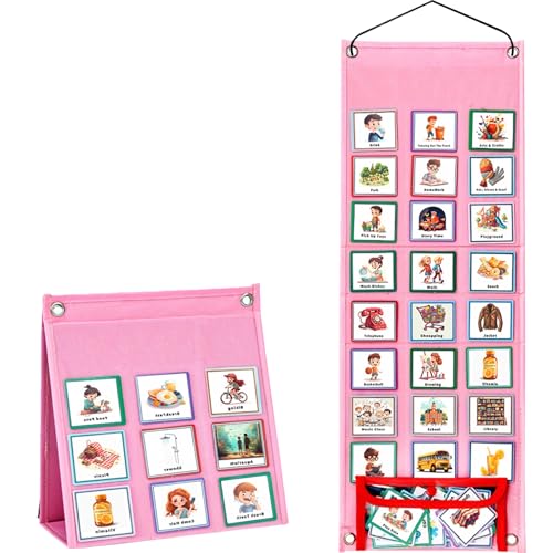 Nyutcwe 1Set visueller Zeitplan für Kinder Weekly Behavioral Planner Board Kids Visueller Zeitplan mit 96 Karten, die zusammenklappbare Lerndiagramme für den Heimplaner, Style 2, hängen, Style 2 von Nyutcwe