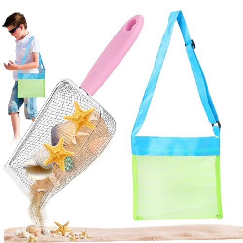 Nyutcwe 2 PCs/Set Sandsifter und Muschelbeutel Edelstahl -Sandschaufel -Mesh -Strandbeutel mit verstellbarem Riemen für Kinder für Muscheln, die Felsenjagd abholen, Muschel abholen Nyutcwe 2 PCs/Set Sandsifter und Muschelbeutel Edelstahl -Sandschaufel -Mesh -Strandbeutel mit verstellbarem Riemen für Kinder für Muscheln, die Felsenjagd abholen, Muschel abholen von Nyutcwe