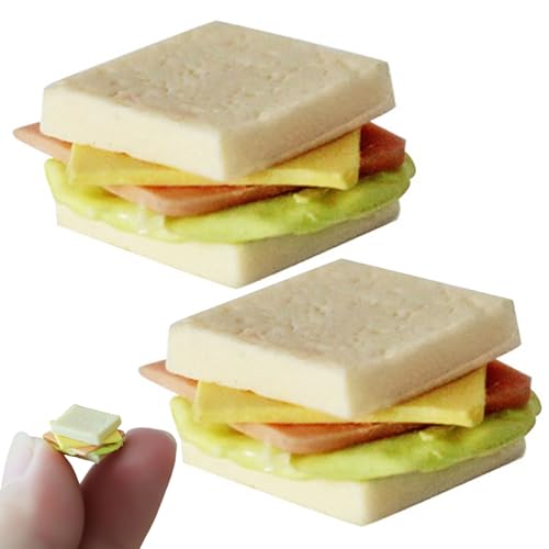 Nyutcwe 2pcs Miniaturpuppenhauszubehör, realistische gefälschte Sandwich -Puppenhaus -Accessoires, exquisites Miniaturspielzeug für DIY -Küche Esstisch Miniature Nyutcwe 2pcs Miniaturpuppenhauszubehör, realistische gefälschte Sandwich -Puppenhaus -Accessoires, exquisites Miniaturspielzeug für DIY -Küche Esstisch Miniature von Nyutcwe