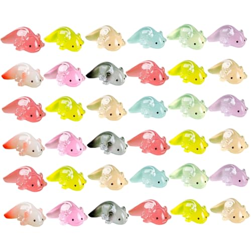Nyutcwe 36pcs Mini Harz Axolotl, niedliche Axolotl Mini Harztiere, Tiere für DIY Craft Dollhouse Ornament Tank Dekor Geschenke, zufällige Farbe Nyutcwe 36pcs Mini Harz Axolotl, niedliche Axolotl Mini Harztiere, Tiere für DIY Craft Dollhouse Ornament Tank Dekor Geschenke, zufällige Farbe von Nyutcwe