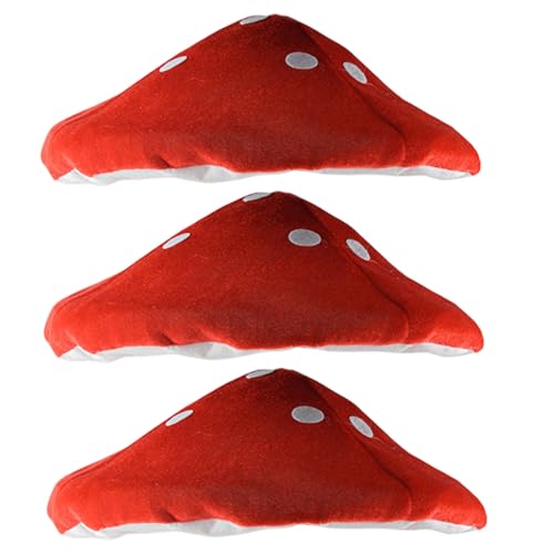 Nyutcwe 3pcs Pilzhut, 16 Zoll Plüsch Cartoon lustige Hüte, verrückte Hüte für Kinder Kostüm Cosplay Accessoire Pilzhut von Nyutcwe