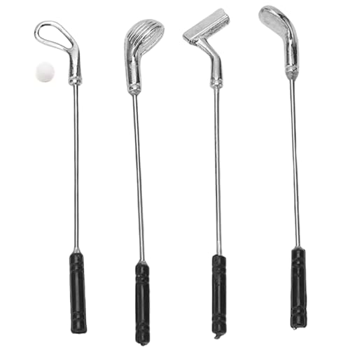 Nyutcwe 4PCS Miniatur Golf Clubs mit 1 Golfball 4 Style Realistic Mini Club 2, 4 -Zoll von Nyutcwe