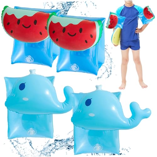 Nyutcwe Aufblasbare Arm Floaties für Kinder 2 Paar süße Cartoon Schwimmarmbänder mit Ventil hoher Auftrieb PVC Kids Flohing Schwimmtrainingsausrüstung, Wassermelone + Wal aufblasbar für Nyutcwe Aufblasbare Arm Floaties für Kinder 2 Paar süße Cartoon Schwimmarmbänder mit Ventil hoher Auftrieb PVC Kids Flohing Schwimmtrainingsausrüstung, Wassermelone + Wal aufblasbar für von Nyutcwe