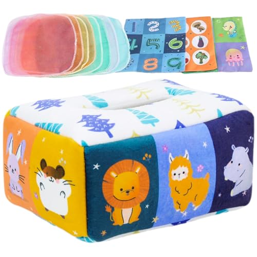 Nyutcwe Baby Tissue Box Spielzeug, themenbezogene pädagogische Montessori sensorische Spielzeuge mit 8pcs Seidenschals und 3pcs Crinkle Papers Softgefüllte Tissue -Box -Spielzeug für Kleinkinder Baby Nyutcwe Baby Tissue Box Spielzeug, themenbezogene pädagogische Montessori sensorische Spielzeuge mit 8pcs Seidenschals und 3pcs Crinkle Papers Softgefüllte Tissue -Box -Spielzeug für Kleinkinder Baby von Nyutcwe