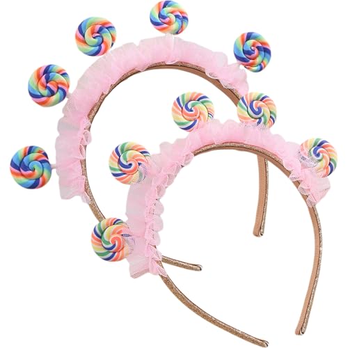 Nyutcwe Bonbonstirnband, 2pcs süße farbenfrohe Lollipop -Stirnband mit Spitzendekor, Süßigkeiten Haarzubehör für Geburtstagsfeier Karneval Dress Up Dekor Nyutcwe Bonbonstirnband, 2pcs süße farbenfrohe Lollipop -Stirnband mit Spitzendekor, Süßigkeiten Haarzubehör für Geburtstagsfeier Karneval Dress Up Dekor von Nyutcwe