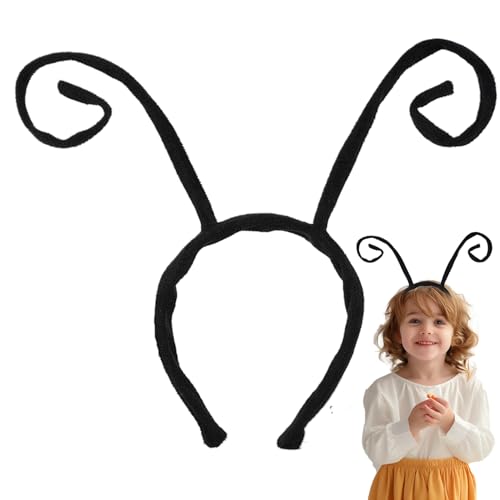 Nyutcwe Bug -Antennen -Stirnband, Insektenstil -Antennen -Stirnband mit biegsamem Draht, weicher Stoffschmetterling für Halloween -Cosplay -Kostümzubehör, Schwarz von Nyutcwe