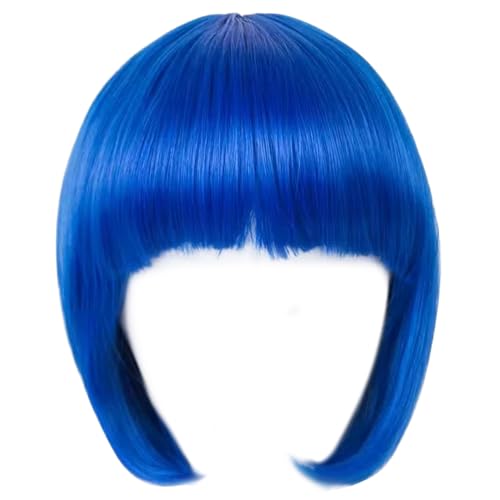 Nyutcwe Cosplay -Perücke, Kurze geradlinige königliche Blaue Perücke, 12 Anime Cosplay Short Bob Synthetic Hair mit Pony Nyutcwe Cosplay -Perücke, Kurze geradlinige königliche Blaue Perücke, 12 Anime Cosplay Short Bob Synthetic Hair mit Pony von Nyutcwe