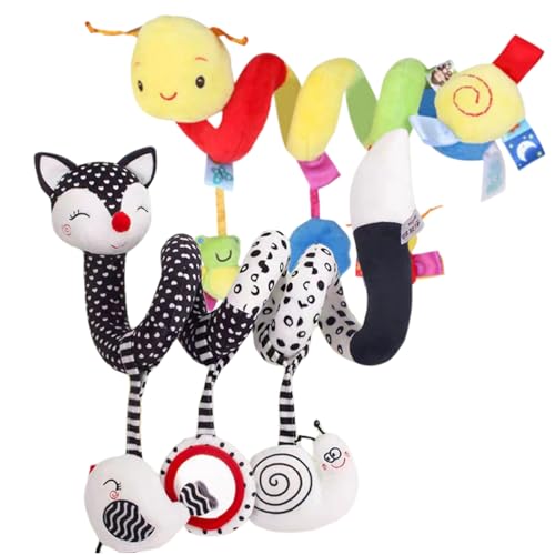 Nyutcwe Crib Toys, 2pcs Spiralwurm und Fox Baby Autositz Spielzeug mit klingelnder Glocke, hängende Kinderwagenspielzeug, Entwicklungsspielzeug für 0-36m Geschenke Nyutcwe Crib Toys, 2pcs Spiralwurm und Fox Baby Autositz Spielzeug mit klingelnder Glocke, hängende Kinderwagenspielzeug, Entwicklungsspielzeug für 0-36m Geschenke von Nyutcwe