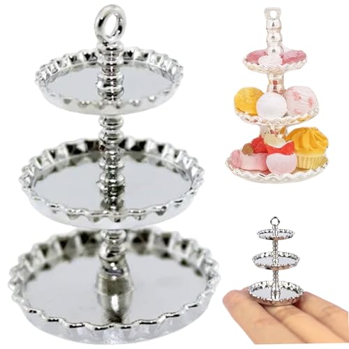 Nyutcwe Dollhouse Decor, 1 12 -Skala -Mini -Kuchenstand, Legierung Miniatur 3 Tier Cupcake Stand für Dollhouse Kitchen, Esszimmerdekoration Nyutcwe Dollhouse Decor, 1 12 -Skala -Mini -Kuchenstand, Legierung Miniatur 3 Tier Cupcake Stand für Dollhouse Kitchen, Esszimmerdekoration von Nyutcwe