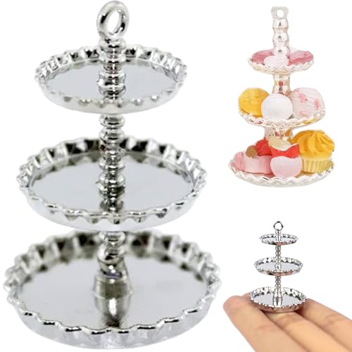 Nyutcwe Dollhouse Decor, 1 12 -Skala -Mini -Kuchenstand, Legierung Miniatur 3 Tier Cupcake Stand für Dollhouse Kitchen, Esszimmerdekoration Nyutcwe Dollhouse Decor, 1 12 -Skala -Mini -Kuchenstand, Legierung Miniatur 3 Tier Cupcake Stand für Dollhouse Kitchen, Esszimmerdekoration von Nyutcwe