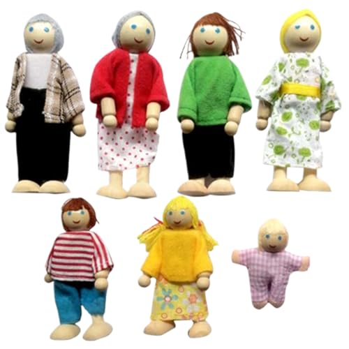 Nyutcwe Dollhouse-Leute vervollständigen Dollhouse Family Set Holzpuppen mit beweglichen Rollenspielen für die Familie mit beweglichen Glied Nyutcwe Dollhouse-Leute vervollständigen Dollhouse Family Set Holzpuppen mit beweglichen Rollenspielen für die Familie mit beweglichen Glied von Nyutcwe