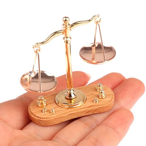 Nyutcwe Dollhouse Möbel, Balance Skalen Miniaturpuppenhauszubehör mit Gewichten, 1: 12 Skala Retro Miniatures Spielzeug für Szenen Kuchendekoration Möbel Nyutcwe Dollhouse Möbel, Balance Skalen Miniaturpuppenhauszubehör mit Gewichten, 1: 12 Skala Retro Miniatures Spielzeug für Szenen Kuchendekoration Möbel von Nyutcwe