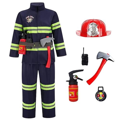 Nyutcwe Feuerwehrkostüm für Kinder, Karneval Kleinkind Feuerwehr Kostüm mit Sicherheitshelmhut und Feuerlöscher, Bildung für Jungen Mädchen, S für Kinder Nyutcwe Feuerwehrkostüm für Kinder, Karneval Kleinkind Feuerwehr Kostüm mit Sicherheitshelmhut und Feuerlöscher, Bildung für Jungen Mädchen, S für Kinder von Nyutcwe