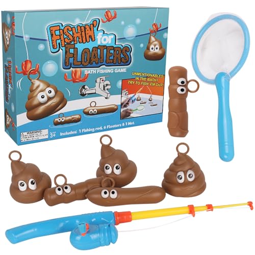 Nyutcwe Fischen für Floaters Game 1 Set Cartoon süßes Poop-Spiel Interaktive Eltern-Kind-Bad-Fischereientwicklungsspielzeug für Kinder 3+ von Nyutcwe