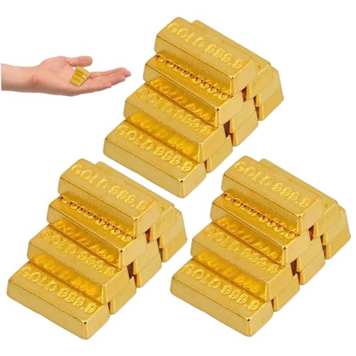 Nyutcwe Gefälschte Goldbar, 30 Prozent simulierte Dollhouse Gold Bars, Legierung gefälschte Bars, Mini -Requisite für Puppenhauszubehör Bar von Nyutcwe