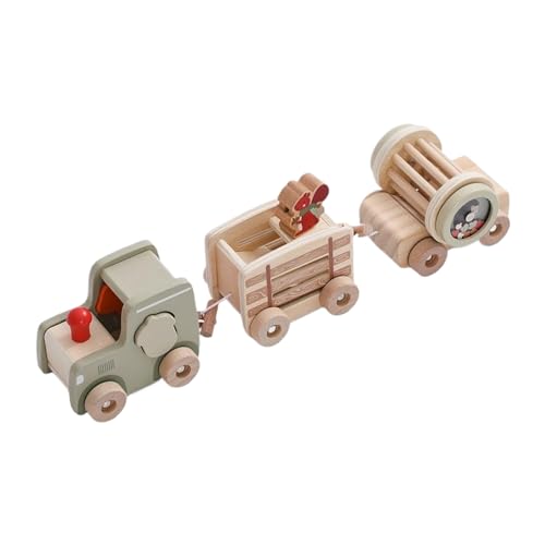 Nyutcwe Holzzug Set, Holzzug mit Tier und Blöcken, verknüpfte Kugelklapperspielzeug für Kleinkindjungen und Mädchen Set Nyutcwe Holzzug Set, Holzzug mit Tier und Blöcken, verknüpfte Kugelklapperspielzeug für Kleinkindjungen und Mädchen Set von Nyutcwe