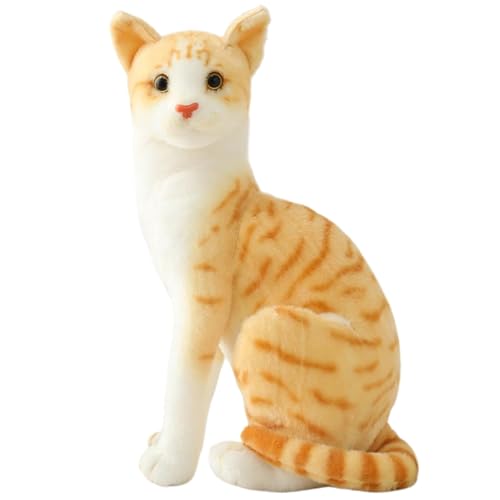 Nyutcwe Katz gefüllte Tier, realistisch lebendige orange Katze formgefüllte Tier, süße weiche und Flauschige Fälschung zum Umarmen, Spielen und Schlafen, 35 cm von Nyutcwe