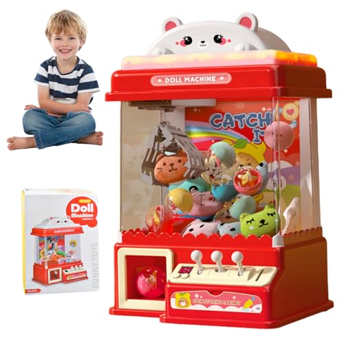 Nyutcwe Klauenmaschine für Kinder, Cute Bear Themeed Klauenmaschine mit 10 Puppen, 10 Eiern und 20 Münzen Dual Powered Mini Party Weihnachtsgeburtstag Geschenke für Kinder, Jungen und Mädchen von Nyutcwe