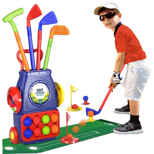 Nyutcwe Kleinkind Golf -Set tragbares Indoor -Kindergolf -Golf -Set enthält 1 Wagen, 8 Bälle, 2 Basen, 2 Löcher, 4 Clubs und 1 Puting Mat, Kleinkind zum Training, Üben, Spaß Nyutcwe Kleinkind Golf -Set tragbares Indoor -Kindergolf -Golf -Set enthält 1 Wagen, 8 Bälle, 2 Basen, 2 Löcher, 4 Clubs und 1 Puting Mat, Kleinkind zum Training, Üben, Spaß von Nyutcwe
