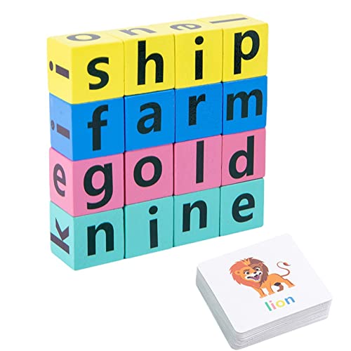 Nyutcwe Kreuzworträtsel Spaß Spaß Holz Rechtschreibwörter Matching Brief Rätsel Spiele Spielzeug Alphabet Flash -Karten Spielzeug Bildung für Kinder von Nyutcwe