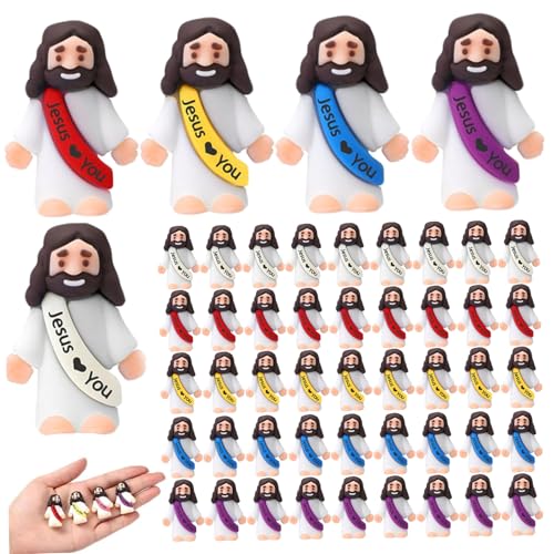 Nyutcwe Little Jesus 50 Pack 1.4x1.2 '' PVC Little Jesus Figuren für die Krippenszene Weihnachten und religiöse Feste detailliert detailliert von Nyutcwe