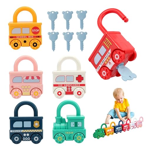 Nyutcwe Lock- und Key Toy, Kleinkind Reisespielzeug Matching Counting Game Bildung Spielzeug Feinmotorik -Reisespiele für Kinder Jungen Mädchen von Nyutcwe