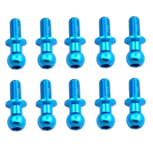 Nyutcwe M3 Metall -Hex -Kugelkopfschrauben mit TT01 TT02 D5 1/10 RC -Driftauto -Ersatzteile 10 pcs Blau kompatibel von Nyutcwe