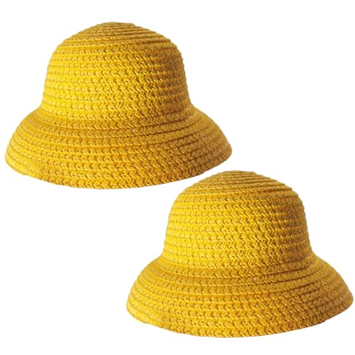 Nyutcwe Mini Strohhüte für Puppen 2pcs geflochtene Kuppel Kurzkrempel Unisex niedliche Mini -Strohhut -Simulation Cartoon Feste Farbhüte für Handwerkspuppenzubehör, Gelb Nyutcwe Mini Strohhüte für Puppen 2pcs geflochtene Kuppel Kurzkrempel Unisex niedliche Mini -Strohhut -Simulation Cartoon Feste Farbhüte für Handwerkspuppenzubehör, Gelb von Nyutcwe