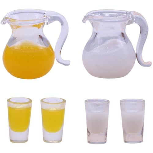 Nyutcwe Miniatur -Lebensmittel -Getränke -Set, 6pcs/Set 1/12 Skala Saftkrug und Tasse, Glas Dollhouse Kitchen für Puppenhause Frühstückszene Accessoires Miniaturen Essen Essen Nyutcwe Miniatur -Lebensmittel -Getränke -Set, 6pcs/Set 1/12 Skala Saftkrug und Tasse, Glas Dollhouse Kitchen für Puppenhause Frühstückszene Accessoires Miniaturen Essen Essen von Nyutcwe