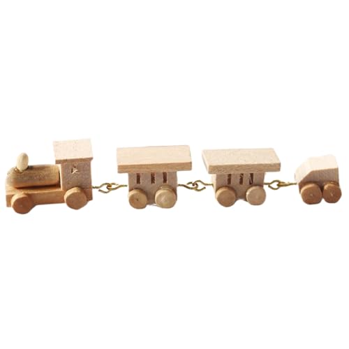 Nyutcwe Miniaturzug 1/12 Skala Dollhouse Mini Zug Natrual Holzmodell Dekorative Szenen Handwerk Simulation Dollhouse Miniaturen für Zubehör Miniature Miniature von Nyutcwe