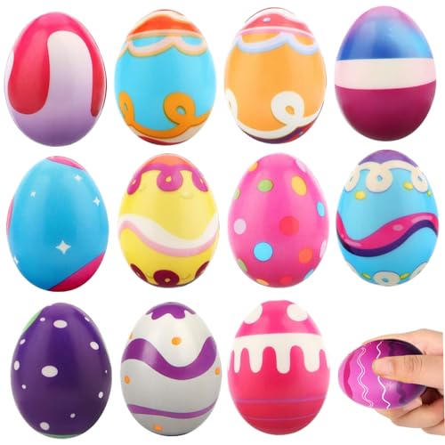 Nyutcwe Ostereier Squishes Spielzeug, 12 PCS Osterkorb Stuffs, langsam steigende Stressspielzeug, Korbfüllers Party Gunst für Kinder Ei Squishes Nyutcwe Ostereier Squishes Spielzeug, 12 PCS Osterkorb Stuffs, langsam steigende Stressspielzeug, Korbfüllers Party Gunst für Kinder Ei Squishes von Nyutcwe