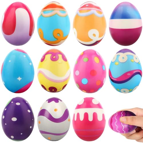 Nyutcwe Ostereier Squishes Spielzeug, 12 PCS Osterkorb Stuffs, langsam steigende Stressspielzeug, Korbfüllers Party Gunst für Kinder Ei Squishes Nyutcwe Ostereier Squishes Spielzeug, 12 PCS Osterkorb Stuffs, langsam steigende Stressspielzeug, Korbfüllers Party Gunst für Kinder Ei Squishes von Nyutcwe