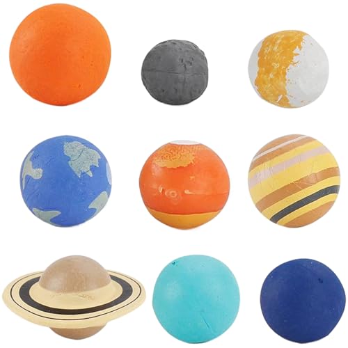 Nyutcwe Planet Toys 9PCS/Set, realistisches proportionales Solarsystemspielzeug, pädagogisches Kunststofflernen für die Heimschule, Vorschule, Geschenke für Kinder Planet von Nyutcwe
