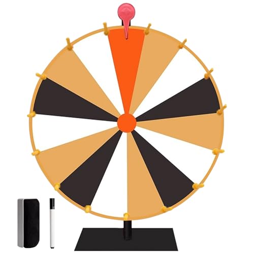 Nyutcwe Preisträger 12 '' Spinning Wheel 10 Slots Heavy Duty Spinner mit Metallständer, Radiergummi -Maker -Stift, Spinner für Karneval Games & Engaging Party, Mandeshow von Nyutcwe
