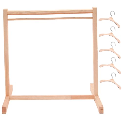 Nyutcwe Puppenkleidung Aufbewahrung mit 5 Puppenkleiderbügel, 12x12x7 realistische Holzkleidungsständer Mini-Dollhouse-Möbel für Raum-Have Accessoires Lagerung Nyutcwe Puppenkleidung Aufbewahrung mit 5 Puppenkleiderbügel, 12x12x7 realistische Holzkleidungsständer Mini-Dollhouse-Möbel für Raum-Have Accessoires Lagerung von Nyutcwe