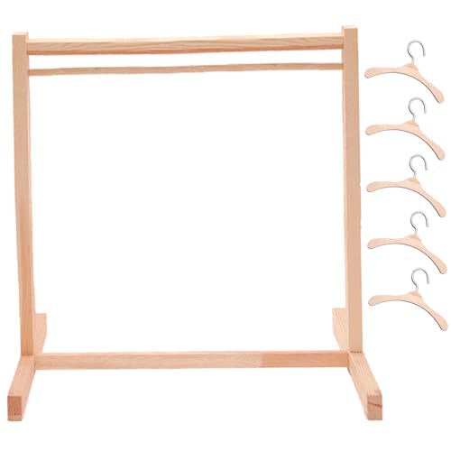 Nyutcwe Puppenkleidung Aufbewahrung mit 5 Puppenkleiderbügel, 12x12x7 realistische Holzkleidungsständer Mini-Dollhouse-Möbel für Raum-Have Accessoires Lagerung Nyutcwe Puppenkleidung Aufbewahrung mit 5 Puppenkleiderbügel, 12x12x7 realistische Holzkleidungsständer Mini-Dollhouse-Möbel für Raum-Have Accessoires Lagerung von Nyutcwe