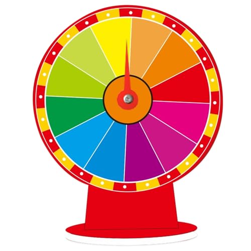 Nyutcwe Spinning Wheel 12 Zoll DIY Wirrtable Tabletop Prize Wheel mit stabilem Stand Coloful Lucky Roulette für Carnival Party Pub Glücksspiel von Nyutcwe