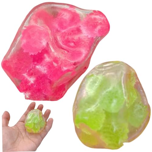 Nyutcwe Stressbälle 2pcs 2, 4in quietschende formbare Squeeze -Spielsachen für Erwachsene Kinder tragbare Stressabbauspielzeug mit inneren Bällen für Zuhause, Büro, Schule von Nyutcwe