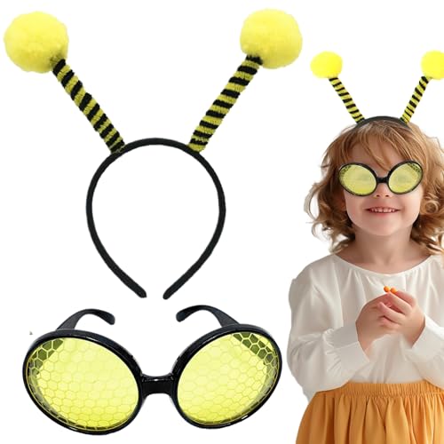 Nyutcwe Tierkostüme für Kinder, Antennenstirnband und Brille Bienenkostüm Set, lustiges Tierkostüm für Karneval, Halloween, Themenpartys oder nur für lustige Kostüme für Kinder Nyutcwe Tierkostüme für Kinder, Antennenstirnband und Brille Bienenkostüm Set, lustiges Tierkostüm für Karneval, Halloween, Themenpartys oder nur für lustige Kostüme für Kinder von Nyutcwe