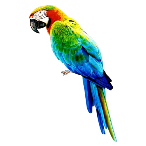 Nyutcwe Vogelfiguren, 15, 0 x 7, 1 Zoll Eisen realistische Vogelwandkunst mit Kofferraum, Papageiendekor für Garten, Hof, Zuhause von Nyutcwe