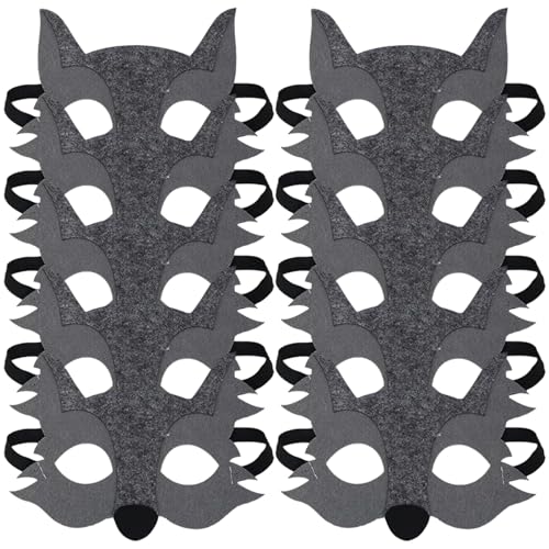 Nyutcwe Wolf Maske, 10pcs empfunden halb Gesichtsmaske, süßes Tiergesicht, Cosplay -Tiermasken für Kinder, die Party -Gefälligkeiten Wolf geschenkt haben Nyutcwe Wolf Maske, 10pcs empfunden halb Gesichtsmaske, süßes Tiergesicht, Cosplay -Tiermasken für Kinder, die Party -Gefälligkeiten Wolf geschenkt haben von Nyutcwe
