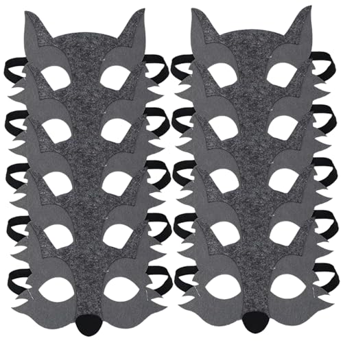 Nyutcwe Wolf Maske, 10pcs empfunden halb Gesichtsmaske, süßes Tiergesicht, Cosplay -Tiermasken für Kinder, die Party -Gefälligkeiten Wolf geschenkt haben Nyutcwe Wolf Maske, 10pcs empfunden halb Gesichtsmaske, süßes Tiergesicht, Cosplay -Tiermasken für Kinder, die Party -Gefälligkeiten Wolf geschenkt haben von Nyutcwe