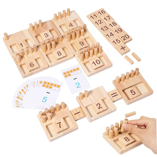 Nyutcwe Zählen Sie Peg Board -Set, Kinder Math Games Counting Pegs, Holzblöcke mit Zusatz- und Subtraktionsblitzkarten, Mathematik -Lernspielzeug und Naturwissenschaftsgeschenke für Kinder Nyutcwe Zählen Sie Peg Board -Set, Kinder Math Games Counting Pegs, Holzblöcke mit Zusatz- und Subtraktionsblitzkarten, Mathematik -Lernspielzeug und Naturwissenschaftsgeschenke für Kinder von Nyutcwe