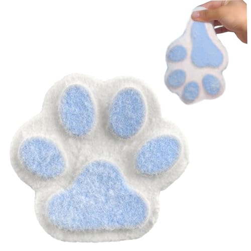 Squeeze Ball Cat Cat Paw Squish Kugeln 5 Zoll großer Stressball Safer Silikon Sensory -Kugeln mit Verschiebung der Oberfläche Weiches Stressspielzeug für Erwachsene Kinder, Blau und Weiß von Nyutcwe