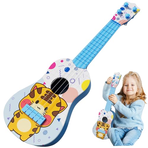 Ukulele für Kinder, Tier-Cartoon-Stil 4-Saiten-Kleinkind-Ukelele für Anfänger mit Anweisungen und wählt einstellbar ergonomisch frühe pädagogische Plastik-Kindergitarre, Geschenke für, Blue Ukulele F Ukulele für Kinder, Tier-Cartoon-Stil 4-Saiten-Kleinkind-Ukelele für Anfänger mit Anweisungen und wählt einstellbar ergonomisch frühe pädagogische Plastik-Kindergitarre, Geschenke für, Blue Ukulele F von Nyutcwe