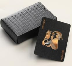 NyxSeat Zwei Decks mit Spielkarten, wasserfesten Spielkarten, Poker-Spielkarten, Plastik-Spielkarten, für Party- und Tischspiele. (Schwarzes Gold) von NyxSeat