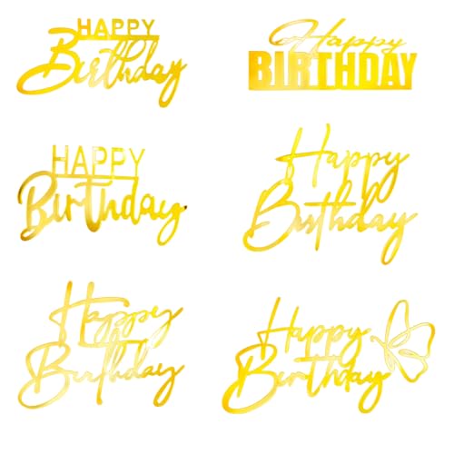 Nzexlyva 6 Stück Happy Birthday Tortenaufsatz, Acryl-Kuchenaufsatz, Acryl, Gold, Happy Birthday Kuchen Backzubehör, Topper, Sticks, Dekorzubehör für Geburtstagsparty, Jahrestag, Dessert Nzexlyva 6 Stück Happy Birthday Tortenaufsatz, Acryl-Kuchenaufsatz, Acryl, Gold, Happy Birthday Kuchen Backzubehör, Topper, Sticks, Dekorzubehör für Geburtstagsparty, Jahrestag, Dessert von Nzexlyva